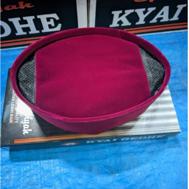 Songkok peci Kyai gedhe Ac merah kopiah pria muslim dewasa