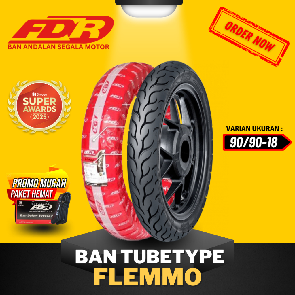 [READY COD] BAN FDR FLEMMO TUBETYPE 90/90-18 RING 18 / BAN FDR TUBETYPE FLEMMO TT RING 18 ( 90/90-18