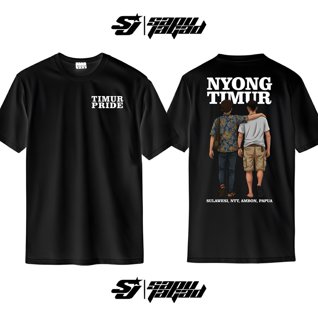 Tshirt Kaos TIMUR PRIDE NYONG TIMUR Sulawesi, NTT, Ambon, Papua Free Stiker