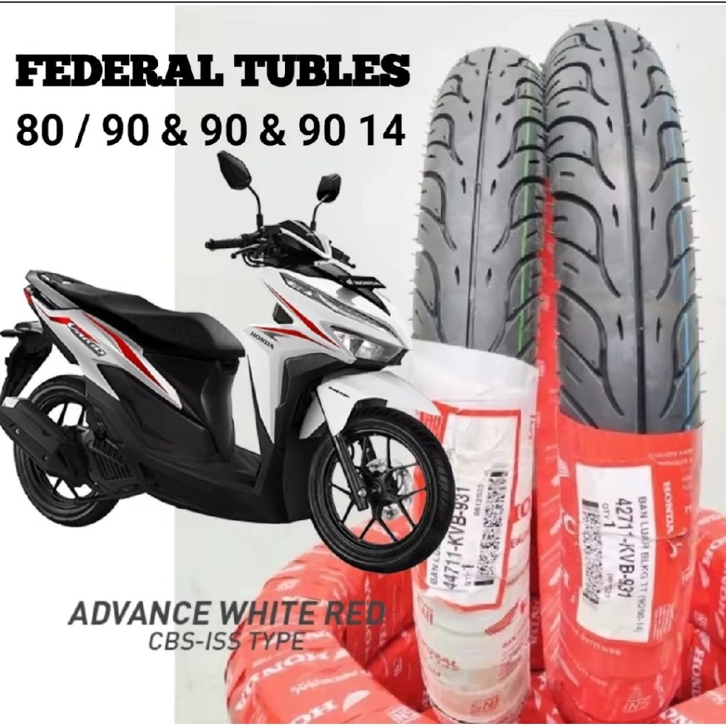 PAKET BAN FEDERAL TUBLES 80/90 90/90 14 SEPASANG