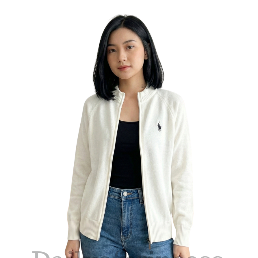 Dailyofprincess Nova Jaket Rajut Wanita Rajut Bordir Kuda Resleting