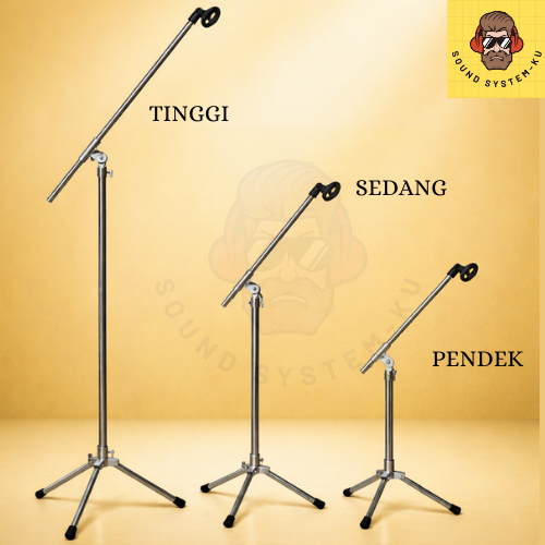 TIANG MIC BAHAN STAINLEES TEBAL ANTI KARAT PANJANG, SEDANG dan PENDEK