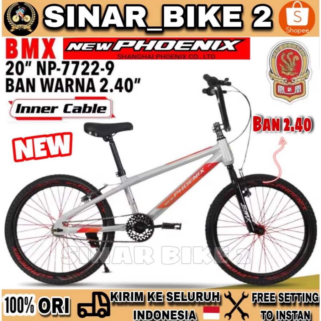 Sepeda Anak Laki BMX NEW PHOENIX 7722-9 NEW COLOR  Ban Warna Kecil 2.40 Ukuran 20 Inch 8-12 Tahun