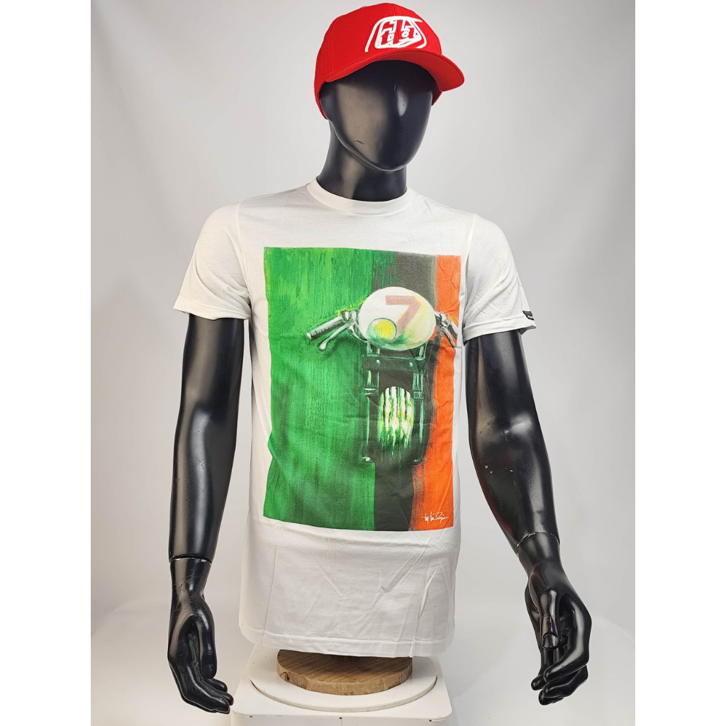 Troy Lee Designs Cafe Racer Tee White Original Kaos Pria Premium Casual Riding Size S