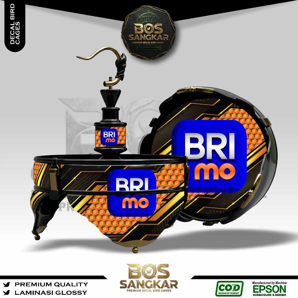 STIKER DECAL SANGKAR BURUNG BUNDAR LINGKARAN LOVE BIRD HELOPET BATMAN CUSTOM BRI BS21