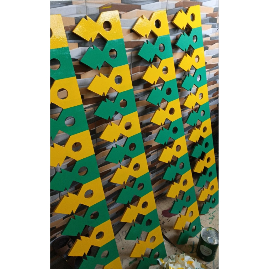 Lisplang Betawi Grc Cutting Warna Hijau Kuning