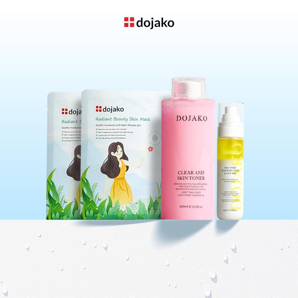 DOJAKO Paket Simple Glowing Bumil Busui Friendly Toner Gaban 400ml 1Pcs, Face Mini 100ml 1Pcs, dan S