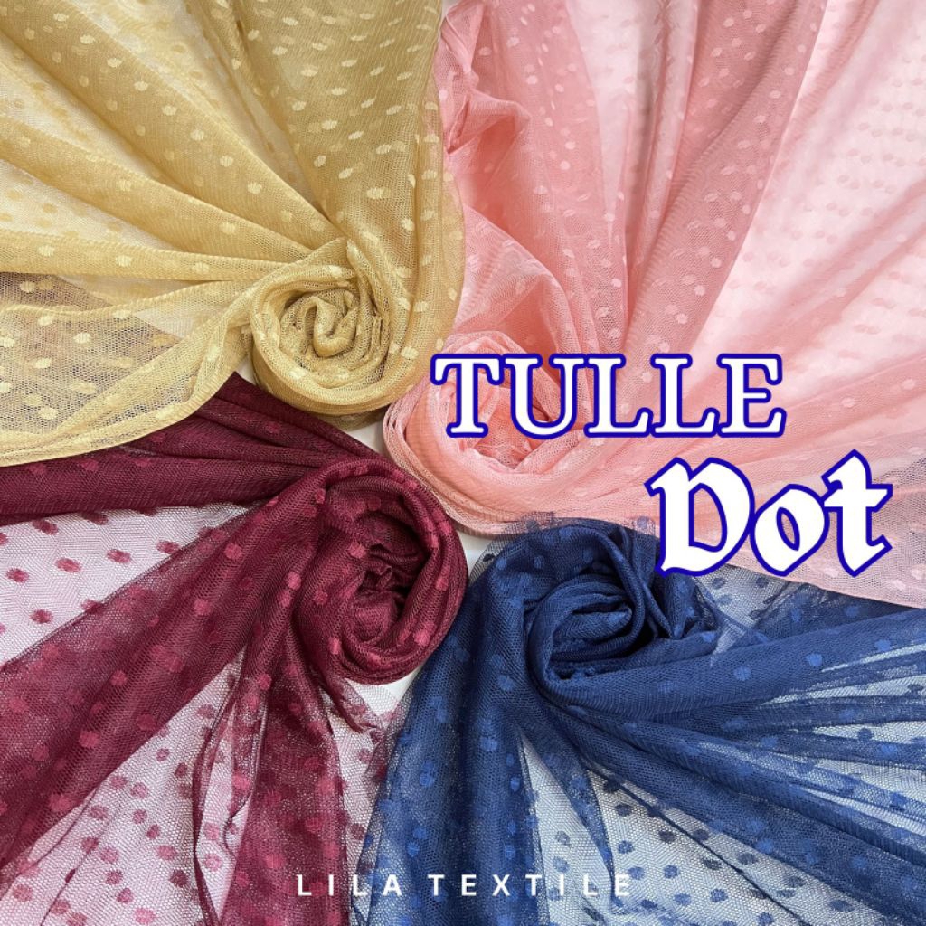 TILE DOT PREMIUM , Tile polkadot , tulle dot variasi gamis(HARGA PER SETENGAH METER)