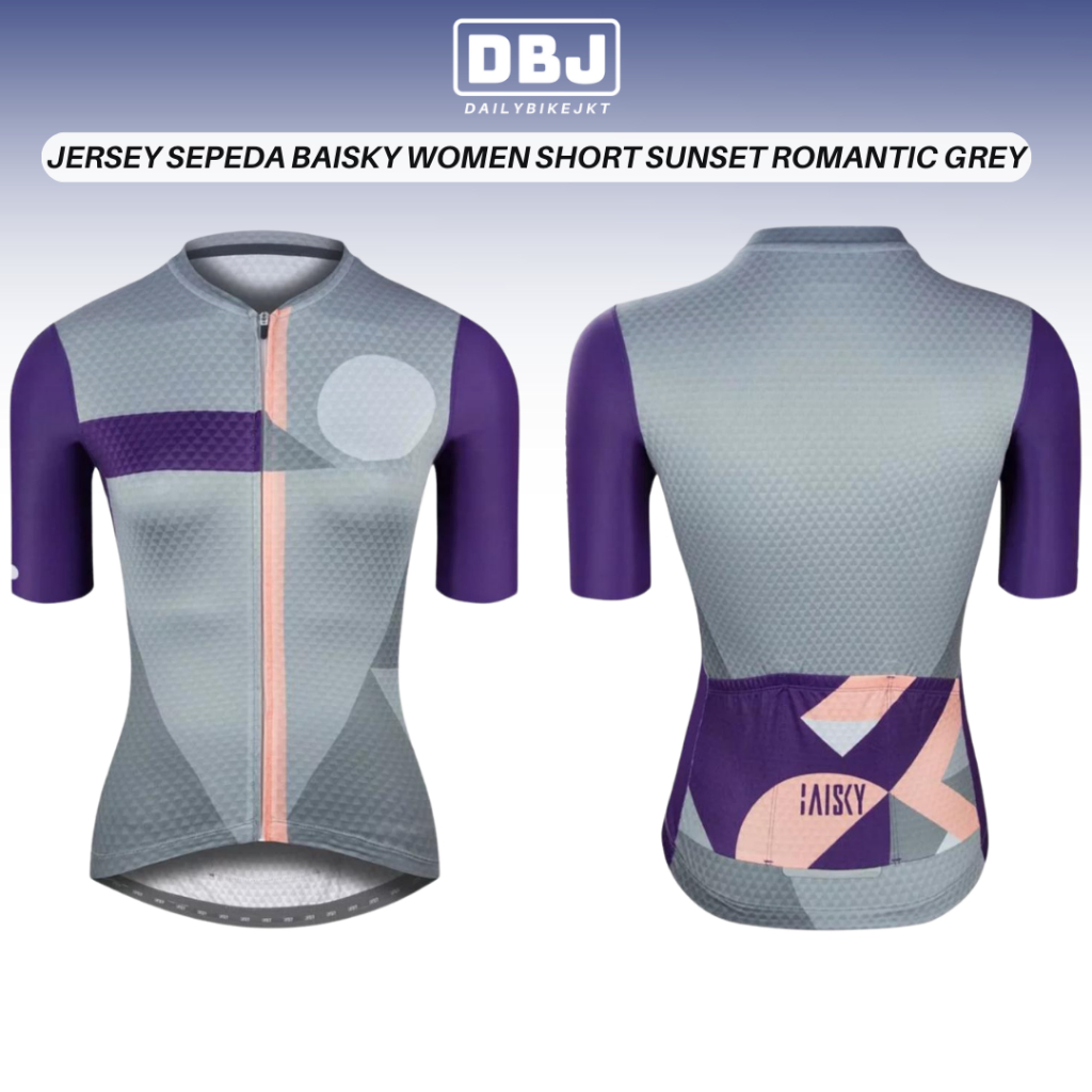 JERSEY BAISKY WOMEN SHORT SUNSET Romantic Grey - Jersey Roadbike
