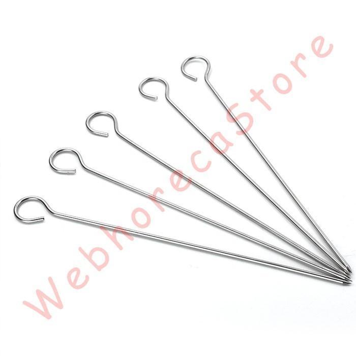 Kebab Skewer Stick Needle Ring 28cm Stainless Solid/ Tusuk Sate 3mm