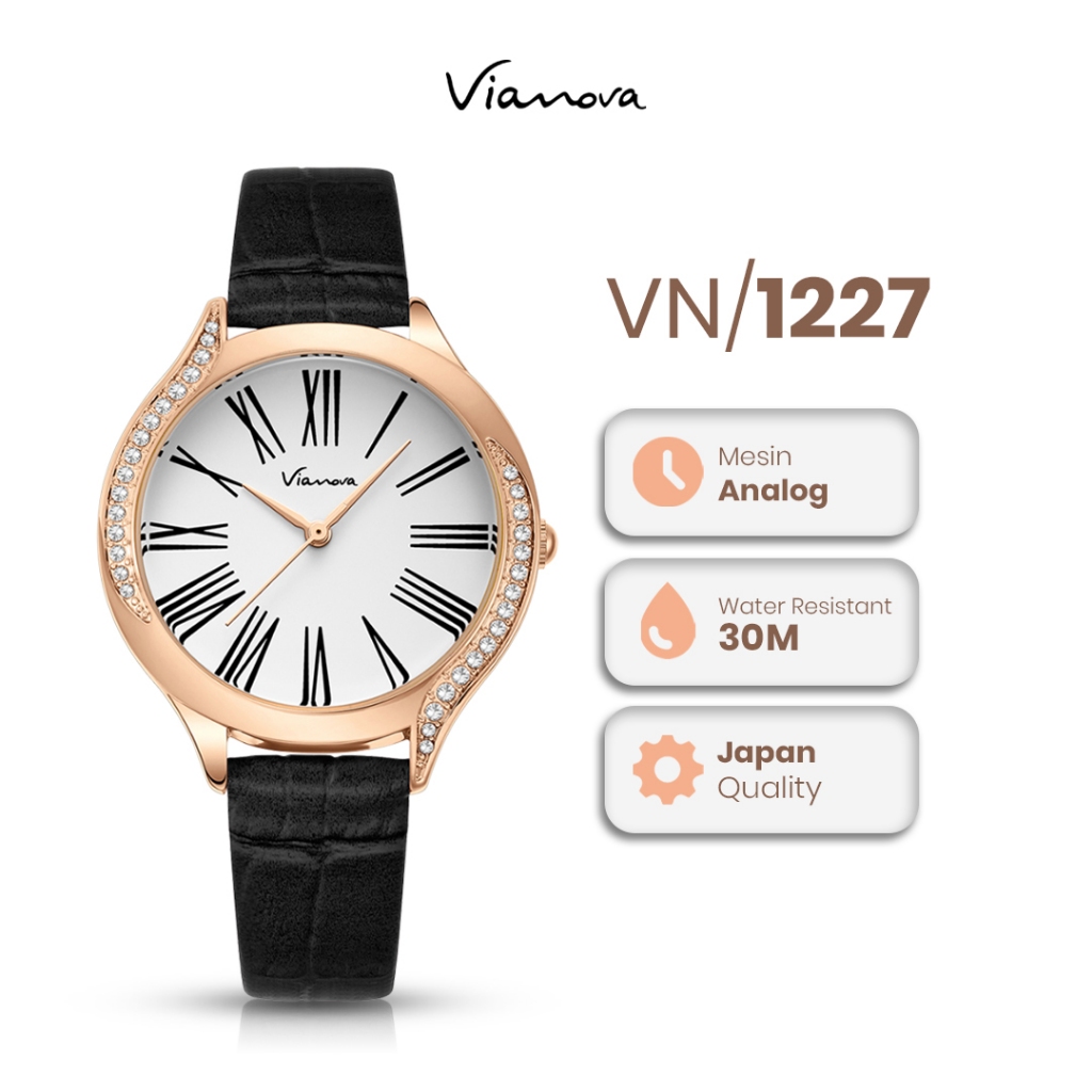 VIANOVA - Jam Tangan Wanita Kecil Original Anti Air 1227 Standard Jepang Jam Tangan Cewek