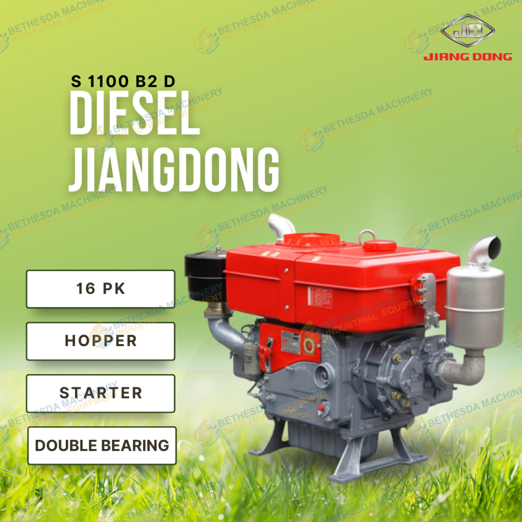 Mesin 16 Pk Diesel Jiangdong S1100 Starter Elektrik 16hp
