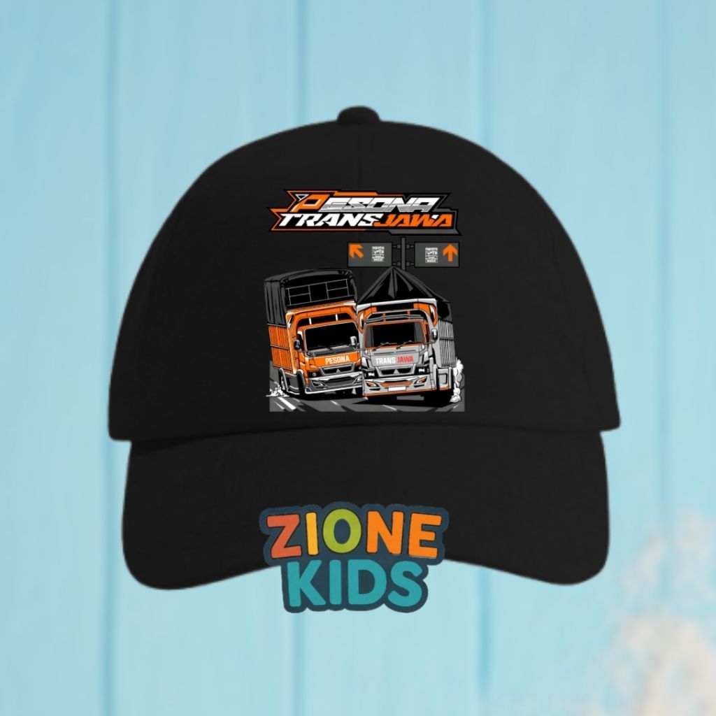 Topi Anak Motif Gambar Terbaru Truk Oleng Bisa Di Pakai Anak Laki Laki & Perempuan Keren Free Name