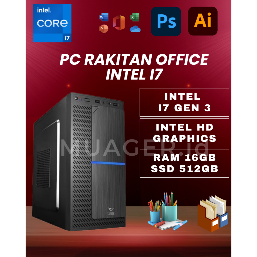 PC RAKITAN i7 GEN 3 | SSD 512GB | RAM 16GB | PC I7 | KOMPUTER I7