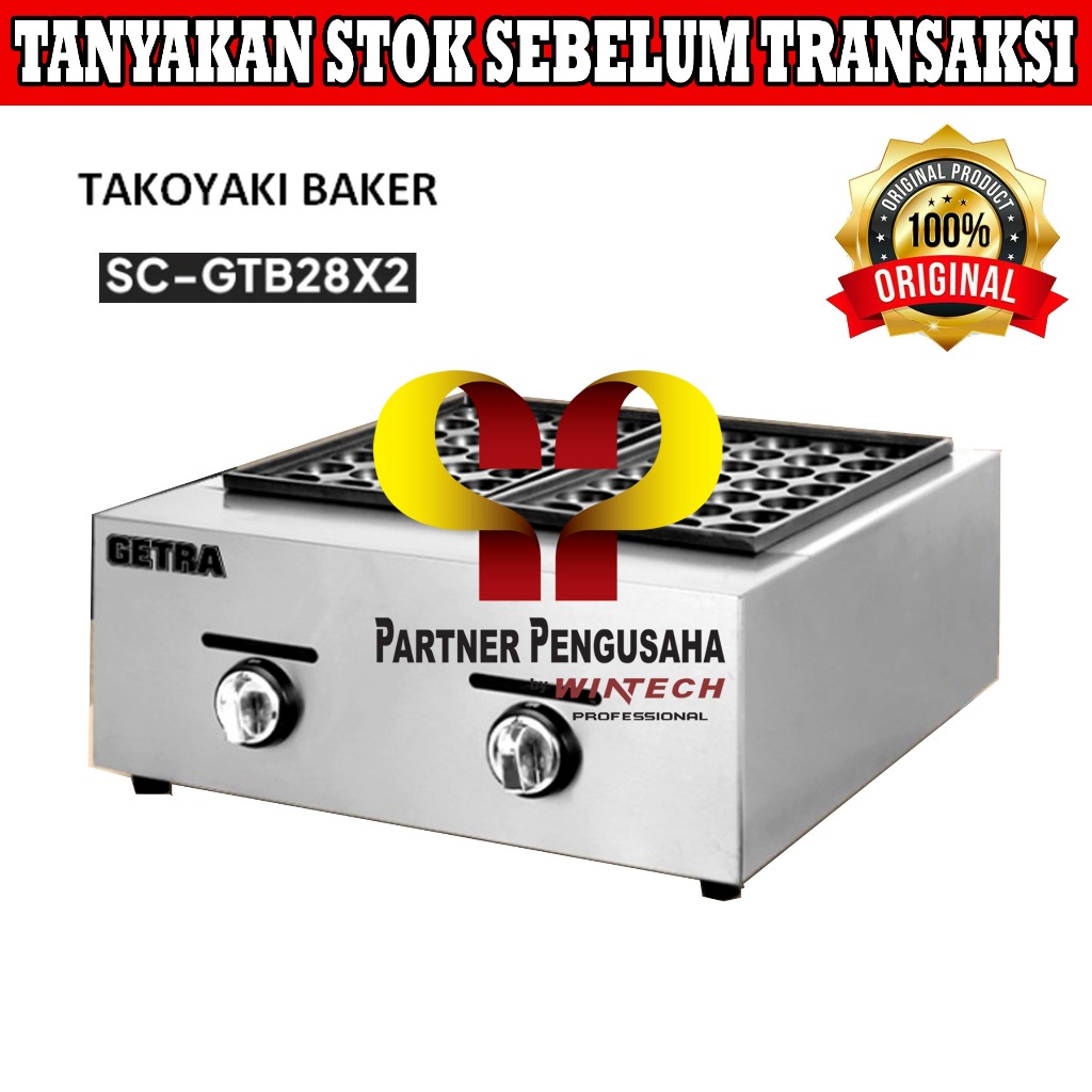 GETRA SC-GTB28X2 Gas Takoyaki Baker / Mesin Pembuat Takoyaki / Cetakan Takoyaki Anti Lengket