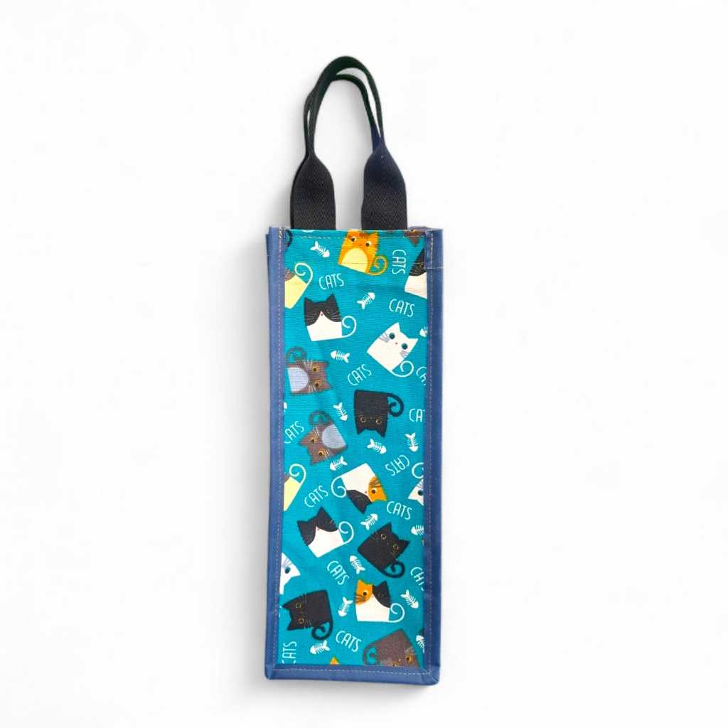 Tas Botol Tumblr 2 Liter Kanvas Tebal Motif Plants Animals Untuk Anak Lucu - Tas Botor Air Minum Kan