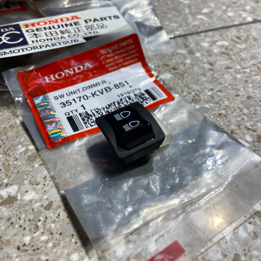 35170 KVB 851 SAKLAR SWITCH LAMPU DIM SUPRA X125 SUPRA FIT NEW VARIO KARBU BEAT KARBU ORIGINAL AHM