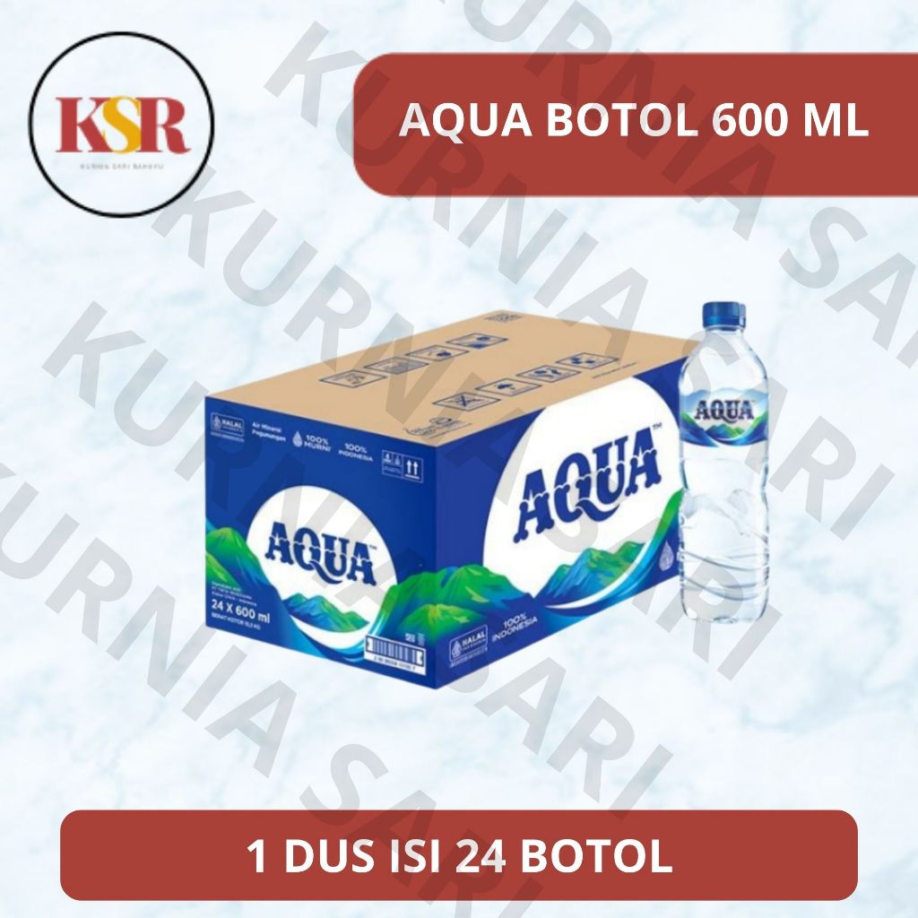 [KSR] AQUA Botol 600ml Dus - 24 x 600ML [ Khusus Bandung ]