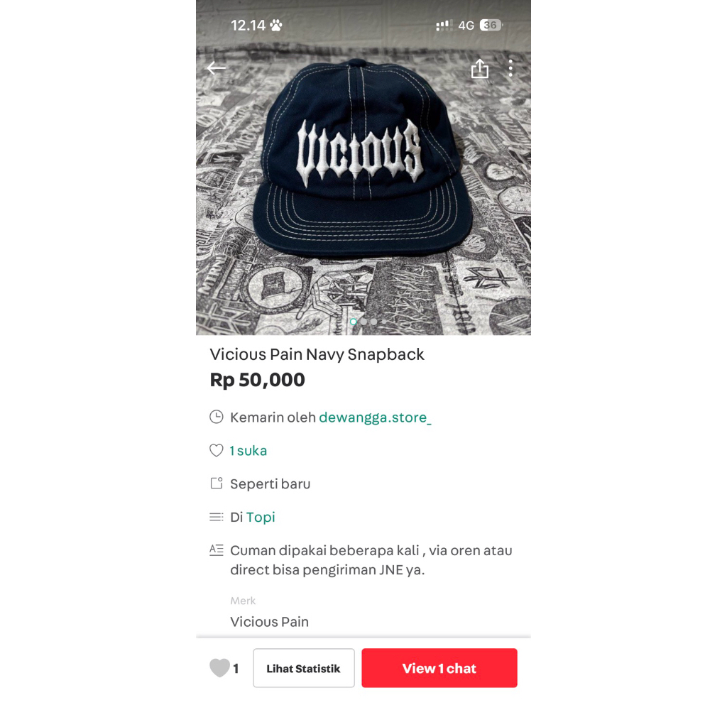 Vicious Pain Navy Snapback