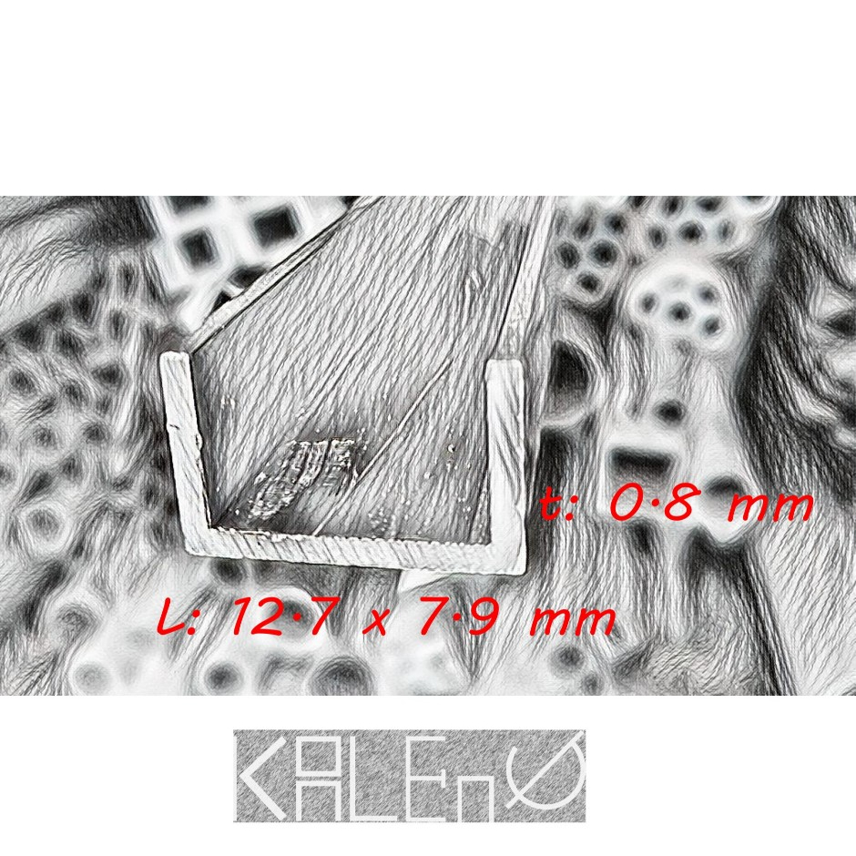 Lis U Aluminium Penjepit papan 5 mm lebar 12.7 x 7.9 mm, tebal 0.8 mm