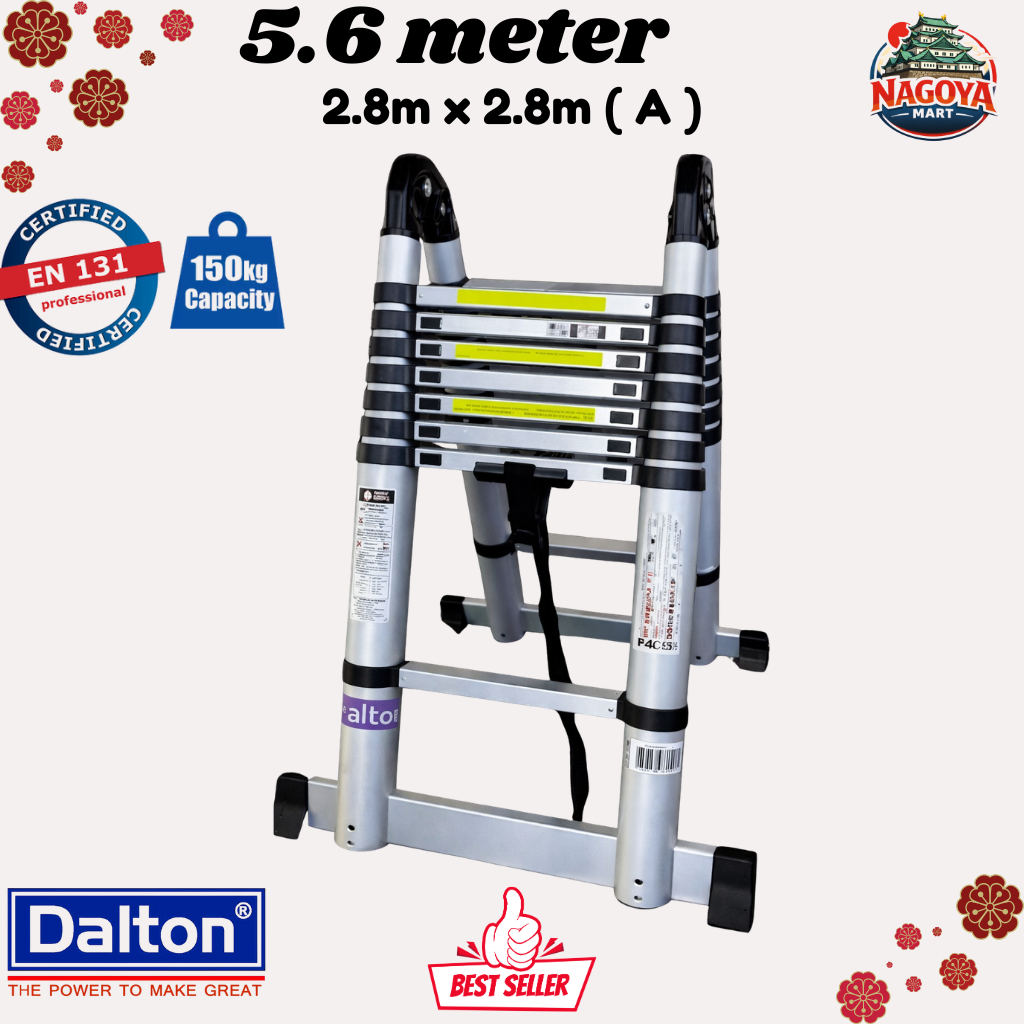 Tangga teleskopik lipat DALTON 5.6 meter Tangga double teleskopik multifungsi 5,6m ML 1004D