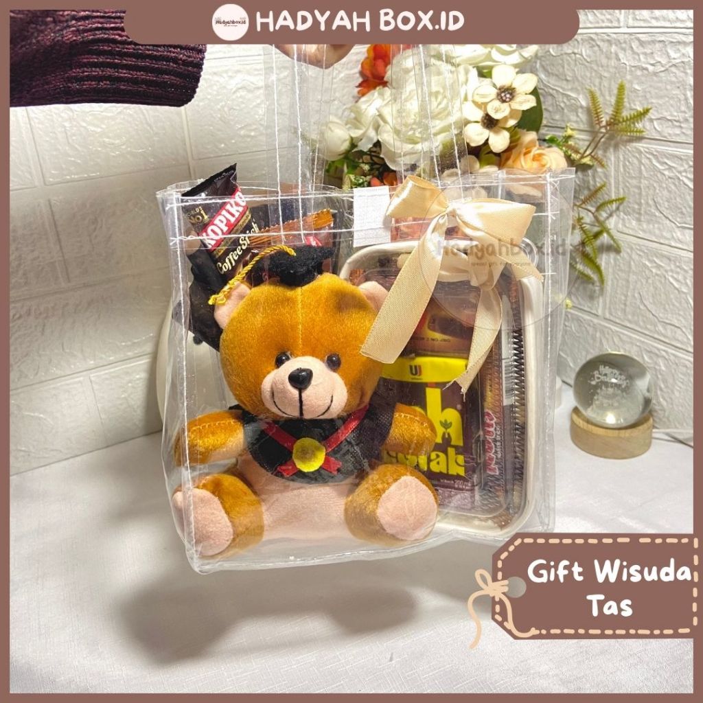 Hampers Wisuda Sidang (Makanan + Minuman + Boneka + Buket Lolipop) untuk Hadiah kado Hamper Gift Cew