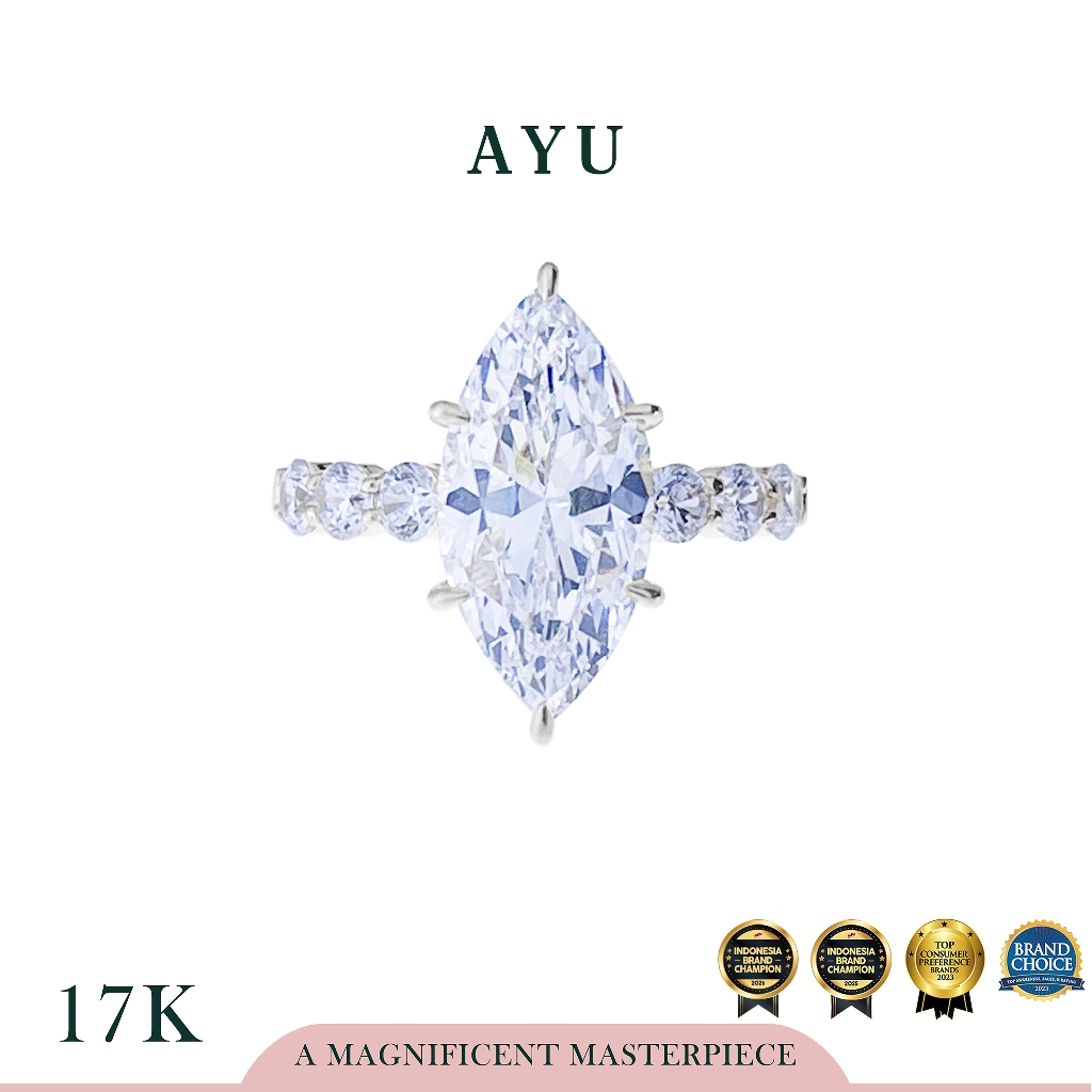 AYU Cincin Emas - The Ayu Selly Ring 17k White Gold