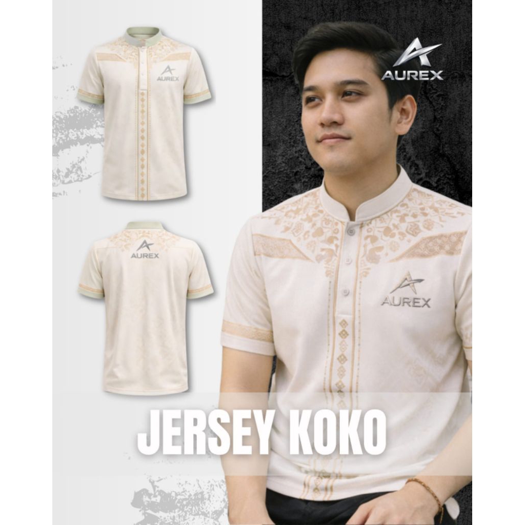 Baju Muslim Pria Jersey Koko AUREX | Koko Jersey Premium Lengan Pendek