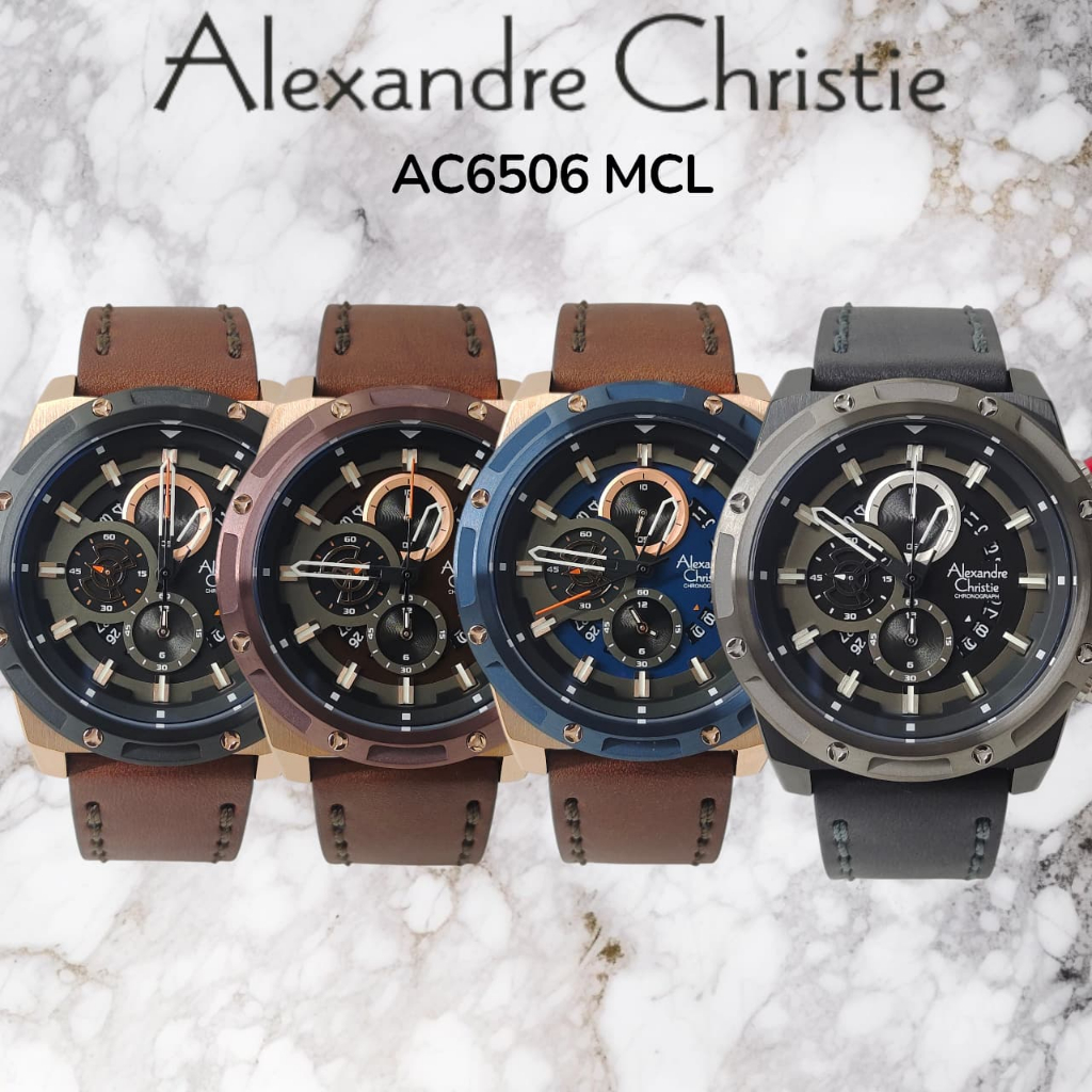 Jam Tangan Pria Alexander Christie AC6506 AC 6506 Kulit Garansi Resmi