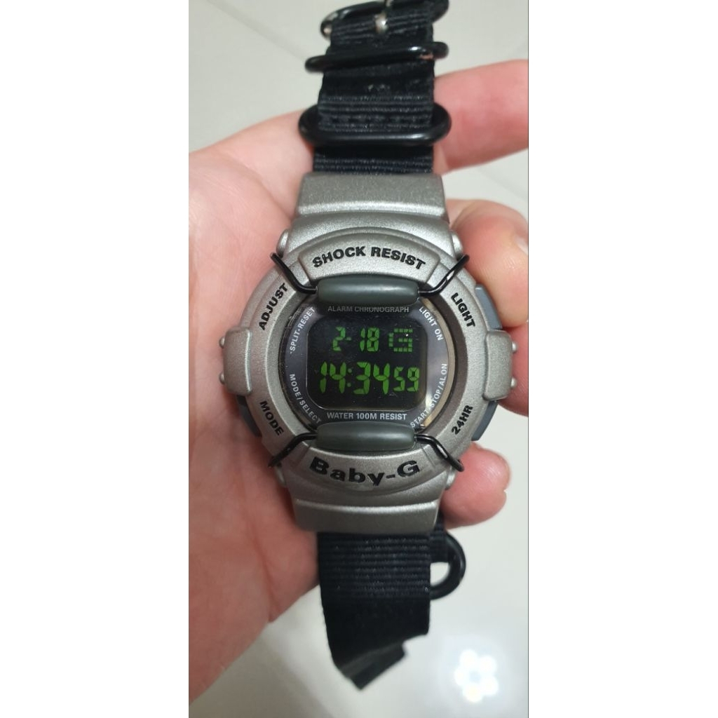 Preloved Bekas Simpanan Baby-G BG-325 Jam Tangan Sporty Pria Wanita Warna Silver Elegant BabyG Jam T