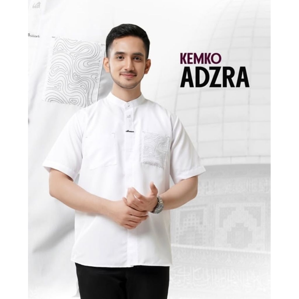 Rabbani - Kemko Adzra Putih Lengan Pendek Panjang  Baju Muslim Pria Khusus Warna Putih
