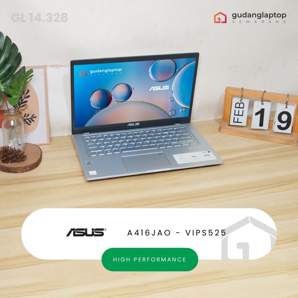 ASUS A416JAO - VIPS525 Core i5 1065G1 8/256 Fingerprint, Webcam, WiFi, Bluetooth, Backlight Keyboard