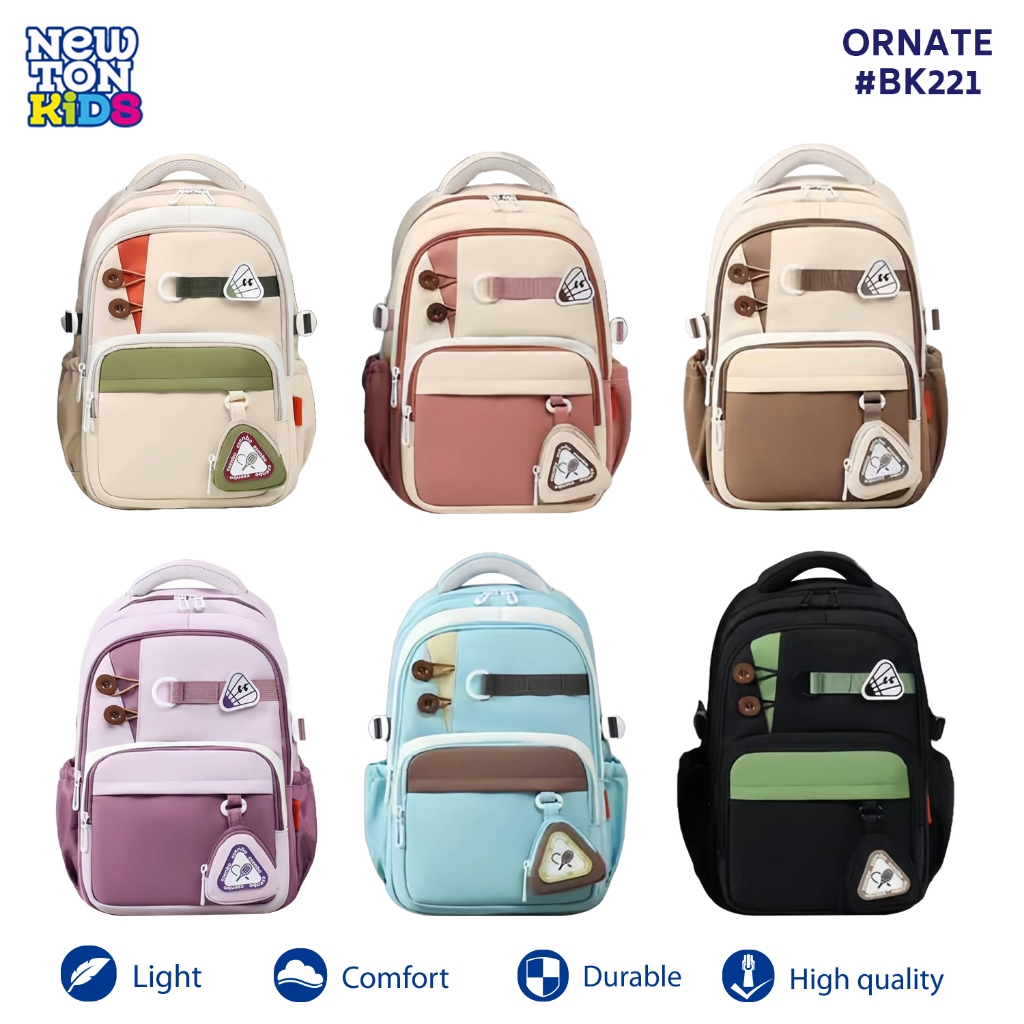 Newtonkids - Tas Sekolah Ornate Korea Cewek Kode BK 221/Ransel Korea Ornate Lucu/Tas Ransel Sekolah 