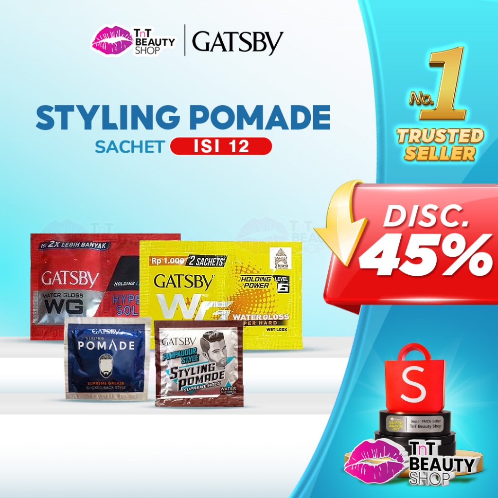 Gatsby Sachet Series Styling Pomade Gatsby Treatment Hair Cream Renceng isi 12Sachet TnT Beauty