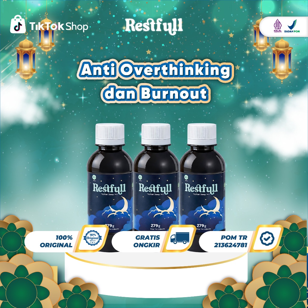 Atasi Overthinking & Burnout - Ekstrak Akar Valerian - Ekstrak Biji Pala - Restfull Herbal Sleep Aid