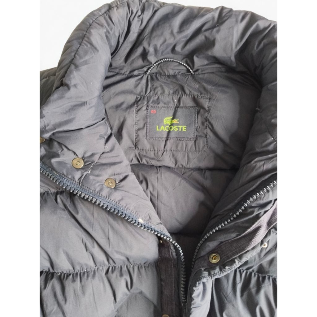 Jaket Puffer LACOSTE - Warna Gelap (Hitam Tua/Abu Tua), Ukuran 50- bekas