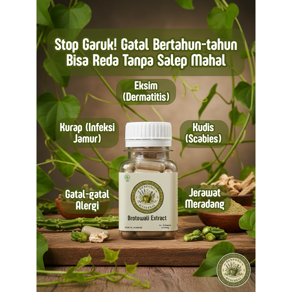 Den Pono My Herbal Obat Minum Gatal Kulit Eksim Alergi Biduran Scabies Gudik Kurap Jamur Kulit Herba