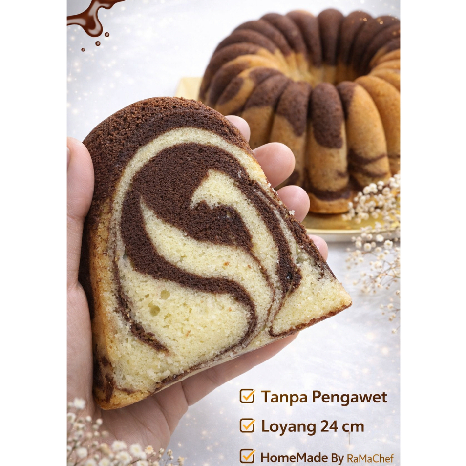 MARMER CAKE Premium Full Wisman Spesial Mix Butter Wijsman Moist Lembut dan Harum Bukan Bolu Jadul Biasa ukuran 24 cm by RaMaChef