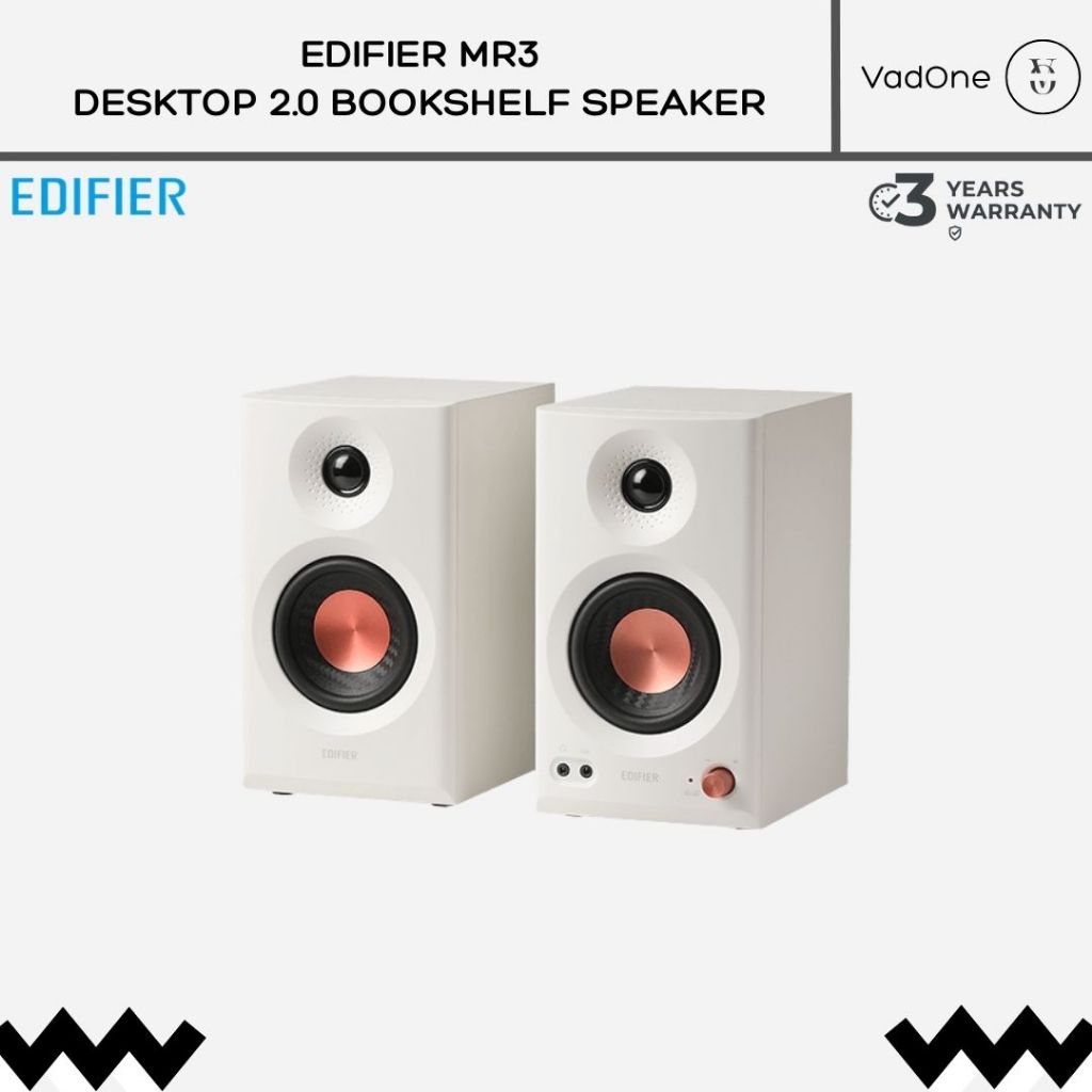 Edifier MR3 / MR 3 Hi-Res Powered Active Bookshelf Desktop Monitor Speaker 2.0 Wireless Bluetooth 5.
