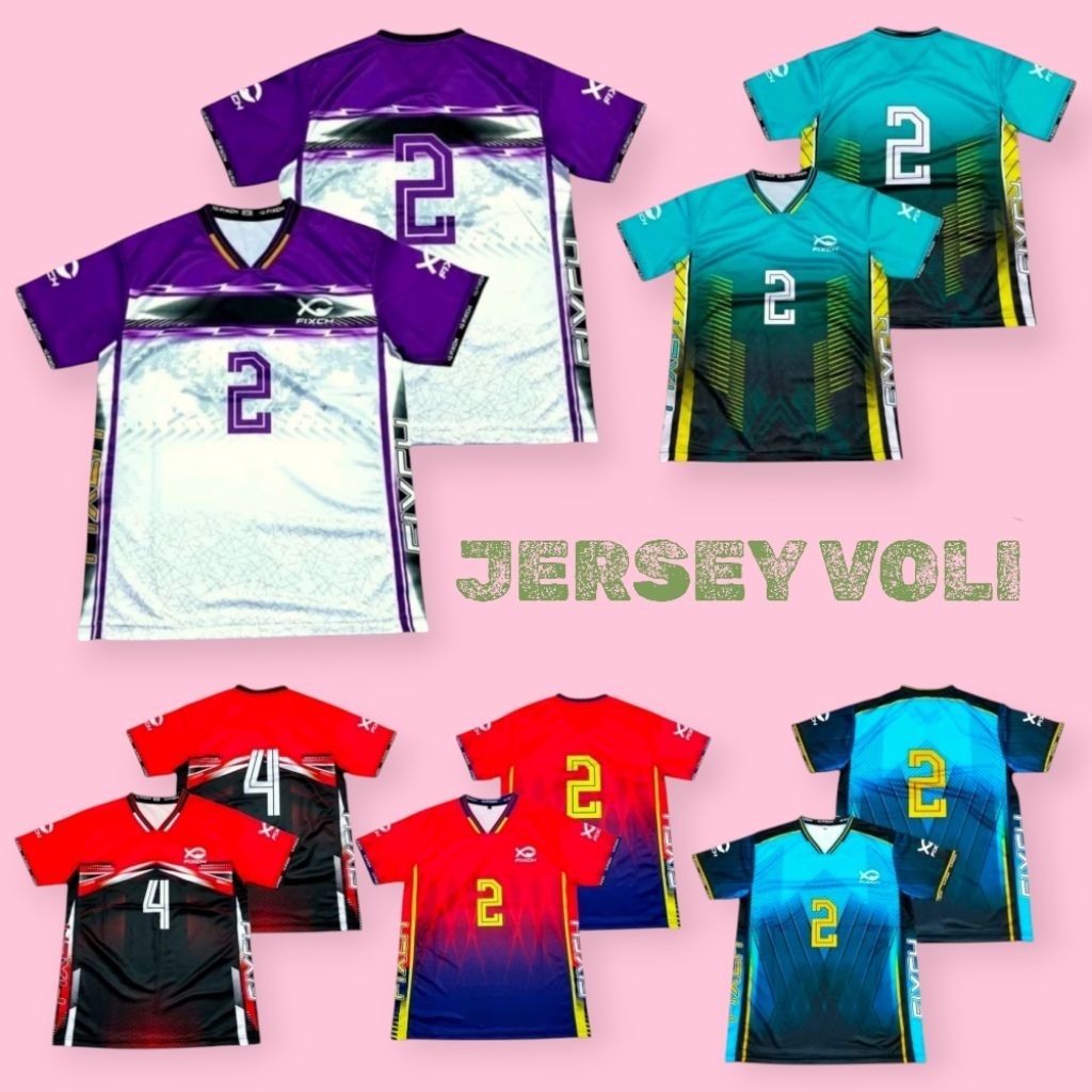 JERSEY VOLI 1 LUSIN JERSEY LUSINAN TEAM VOLI FULL PRINTING TARKAM VOLI JERSEY TIM VOLI