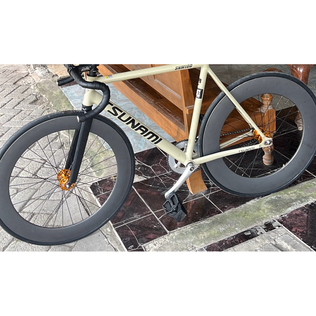 rims velg fixie lebar 700c belakang 88mm depan 70mm repaint grey doff
