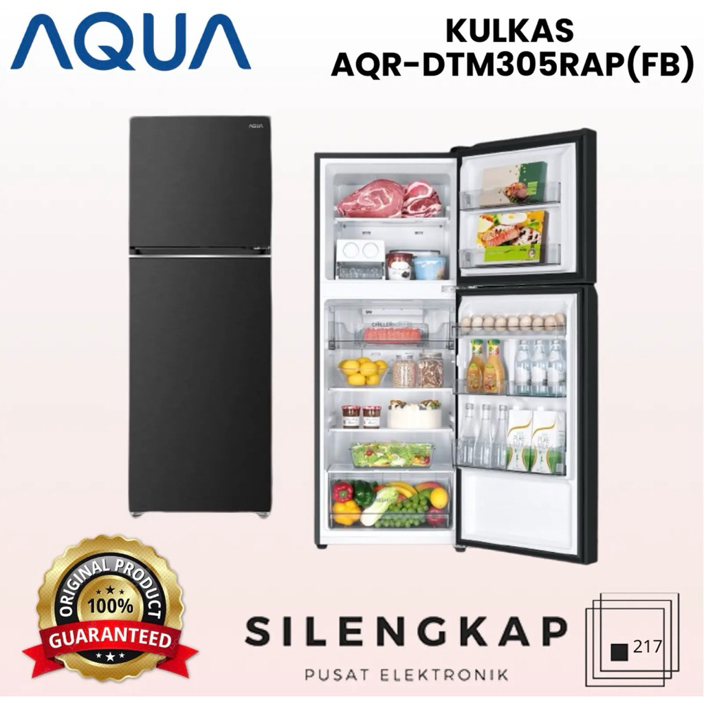 KULKAS 2 PINTU AQUA INVERTER (AQR-DTM305RAP) KHUSUS BINJAI