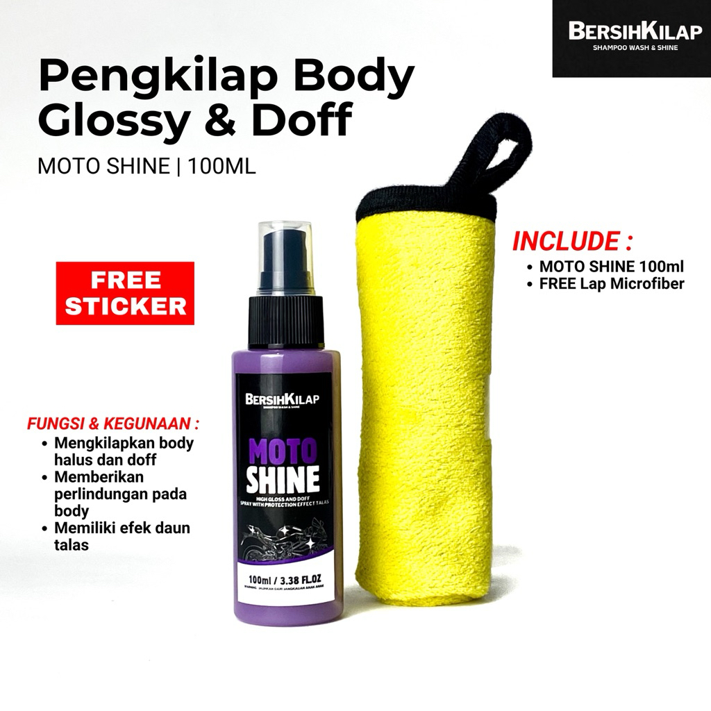 Pengkilap Body Motor dan Mobil Glossy Doff Cairan Poles Serbaguna