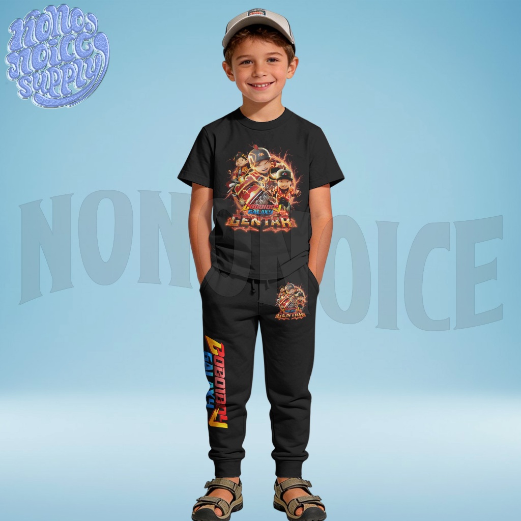 Setelan Celana Kaos Anak Boboiboy Galay Gentar / Baju Jogger Setelan Anak Boboiboy Gentar Galaxy