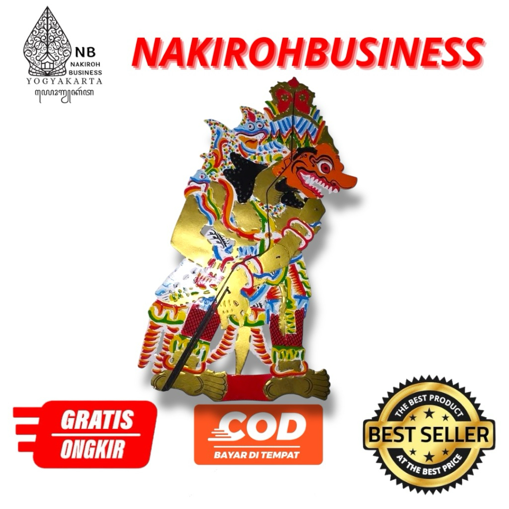 NAKIROHBUSINESS wayang kulit kertas Buto Raton 45 cm Kumbakarna dasamuka