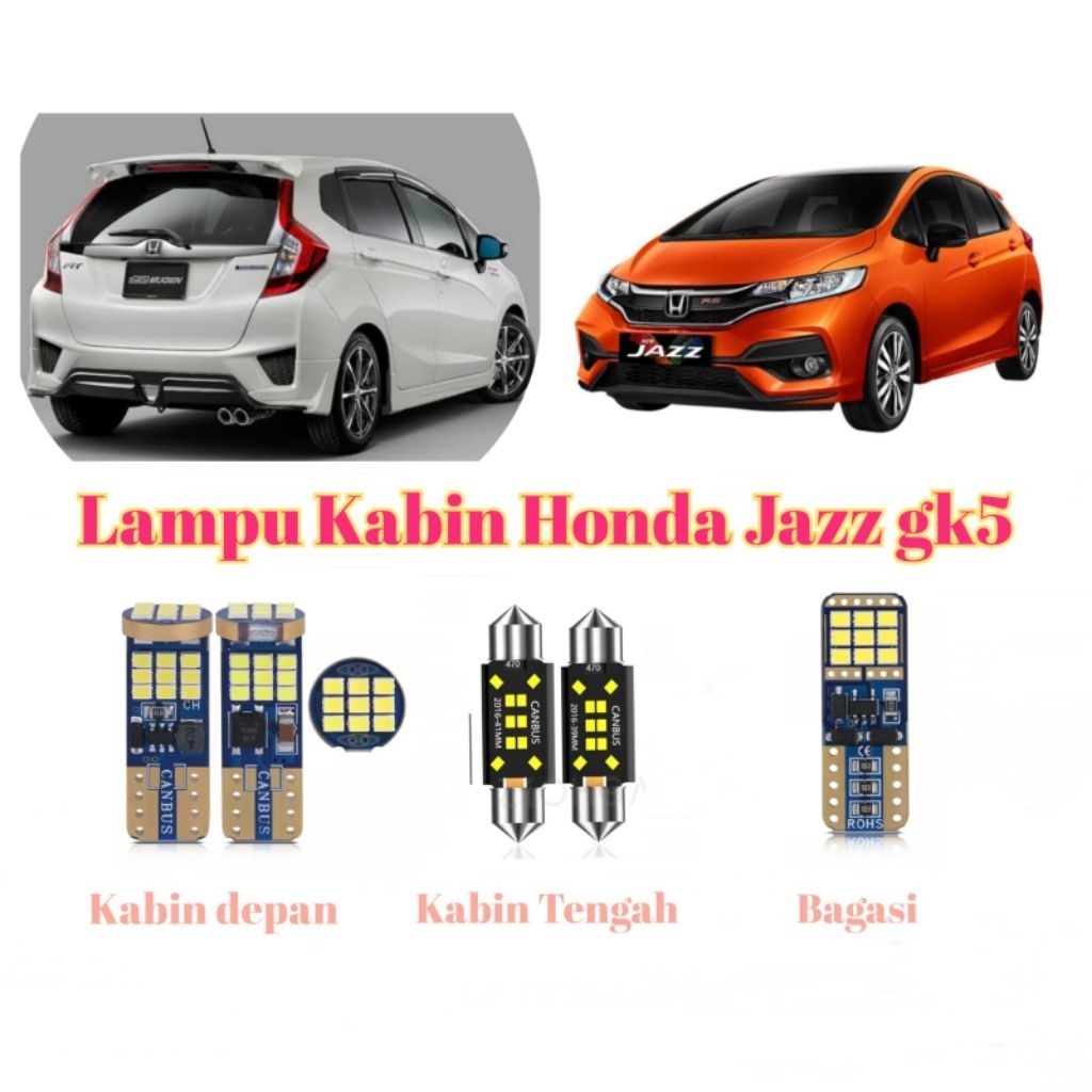 Lampu kabin Honda Jazz gk5 LED plafon set bagasi