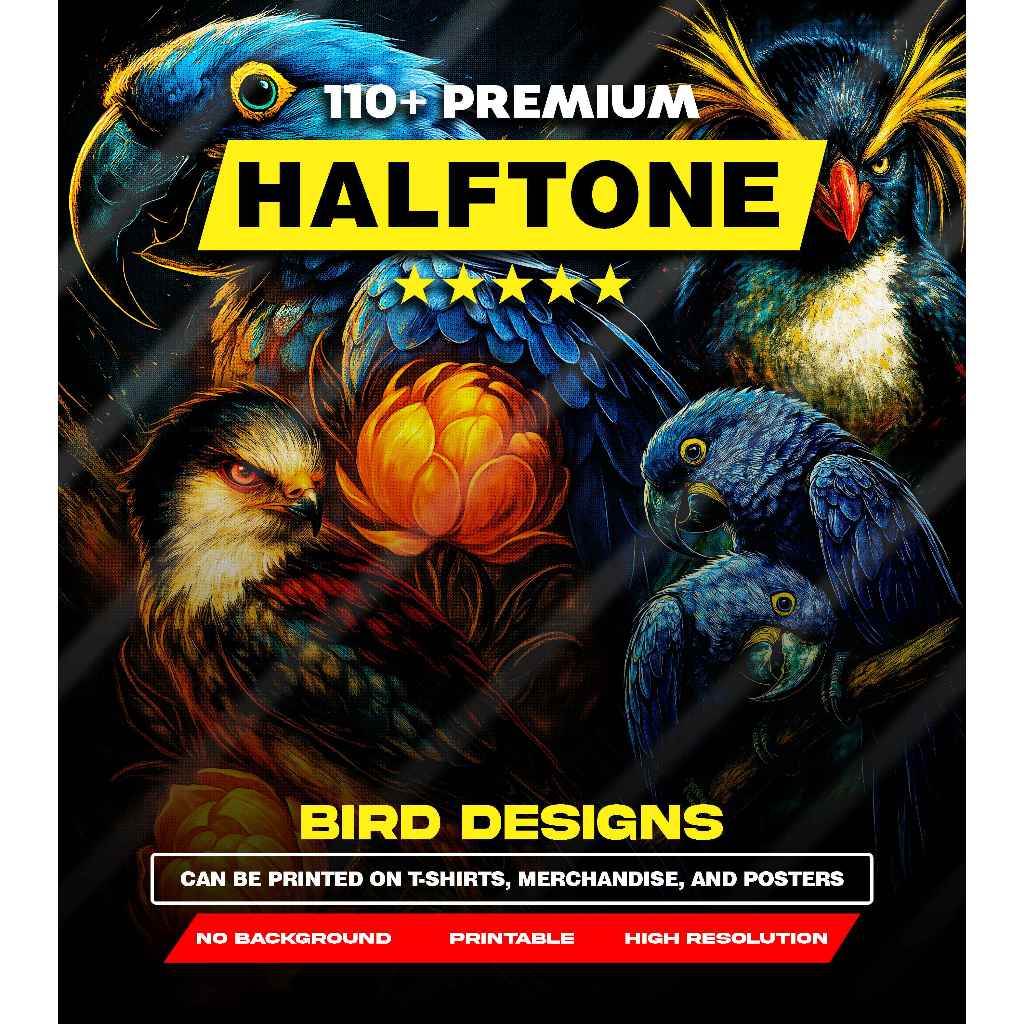 110+ Premium Streetwear Bird Design PNG – Khusus Baju Hitam – Siap Cetak DTF DTG Sablon – Digital A2