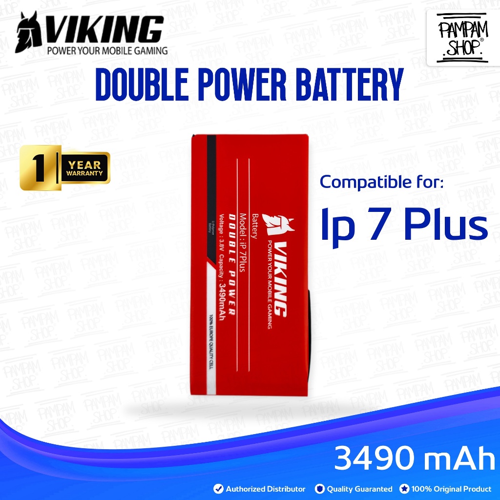 Baterai Viking Double Power for Ip 7 PLUS 7+  Batre Batrai Battery Dual Iphone