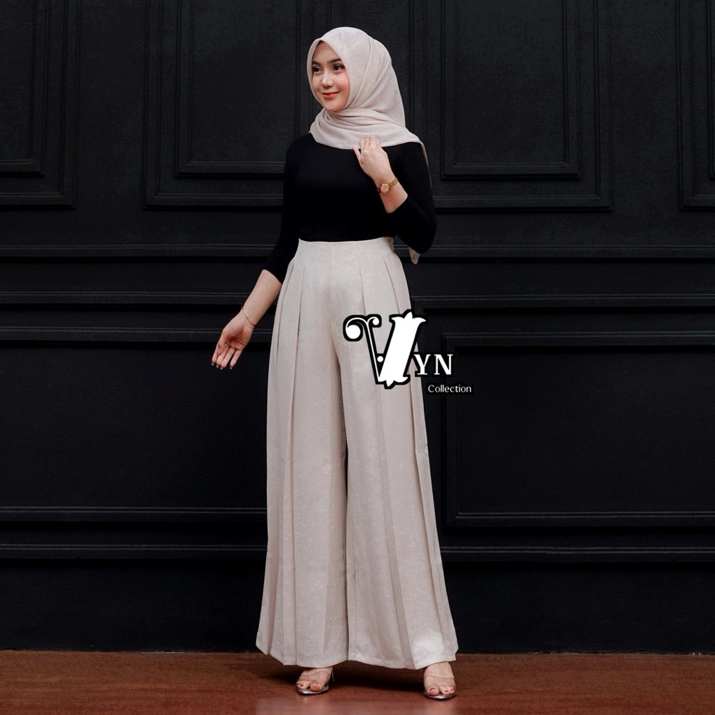 New Lavie Pants Kulot Wide Leg Celana Kulot Palazzo Highwaist Celana Panjang Wanita Highwaist