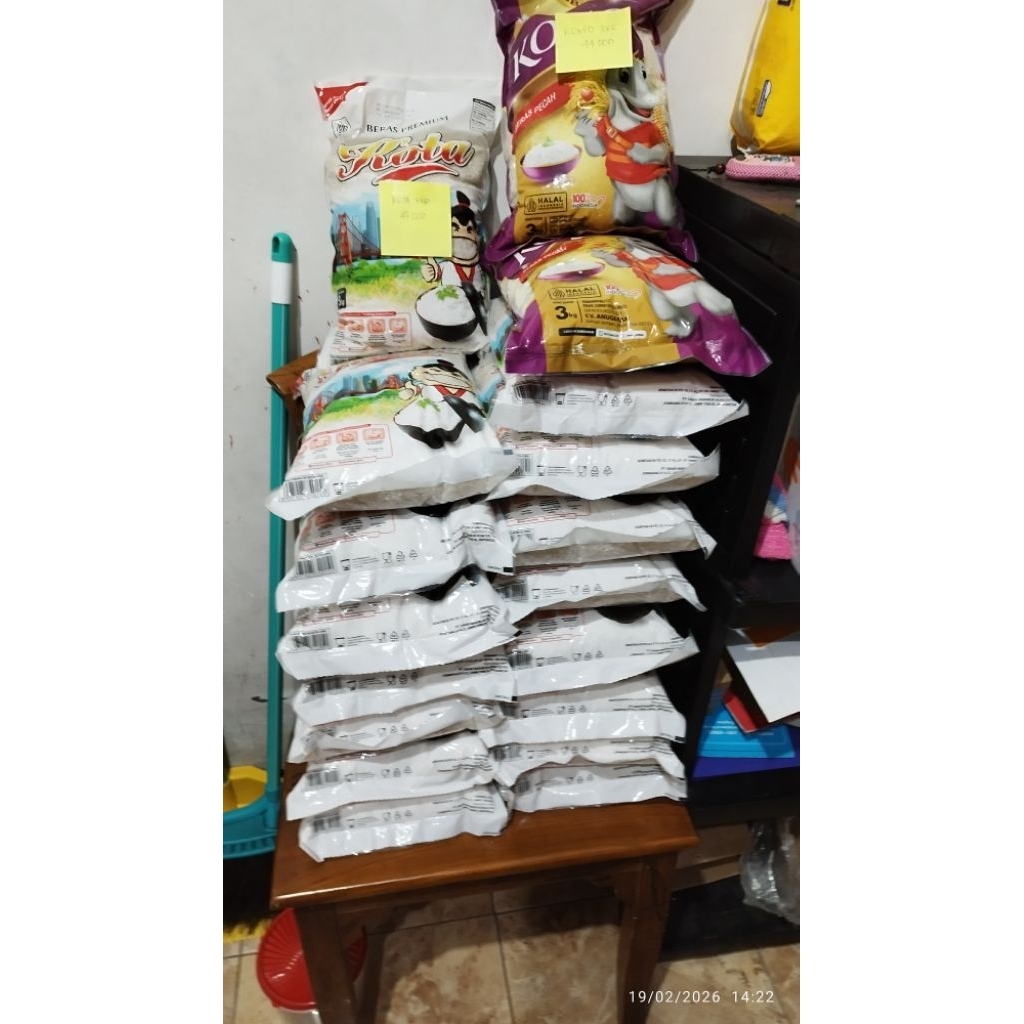 Beras 3kg Premium Pinpin, Kota, Sintanola, komo